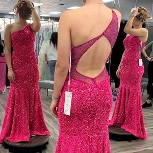 Pink Sequin Prom Dress- Size 4